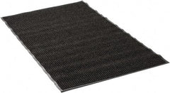 PRO-SAFE - 5 Ft. Long x 3 Ft. Wide, Poly Blended Carpet Surface, Ribbed Entrance Matting - 5/16 Inch Thick, Indoor, Medium Traffic, Vinyl, Black - Apex Tool & Supply