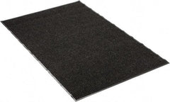PRO-SAFE - 6 Ft. Long x 4 Ft. Wide, Poly Blended Carpet Surface, Ribbed Entrance Matting - 5/16 Inch Thick, Indoor, Medium Traffic, Vinyl, Black - Apex Tool & Supply