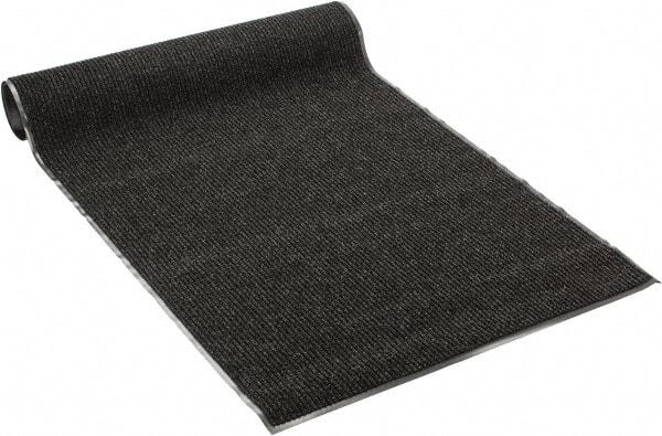 PRO-SAFE - 8 Ft. Long x 4 Ft. Wide, Poly Blended Carpet Surface, Ribbed Entrance Matting - 5/16 Inch Thick, Indoor, Medium Traffic, Vinyl, Black - Apex Tool & Supply