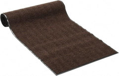 PRO-SAFE - 10 Ft. Long x 3 Ft. Wide, Poly Blended Carpet Surface, Chevron Ribbed Entrance Matting - 5/16 Inch Thick, Indoor, Medium Traffic, Vinyl, Brown, 4 Edged Side - Apex Tool & Supply