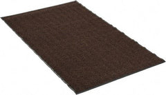 PRO-SAFE - 6 Ft. Long x 4 Ft. Wide, Poly Blended Carpet Surface, Chevron Ribbed Entrance Matting - 5/16 Inch Thick, Indoor, Medium Traffic, Vinyl, Brown, 4 Edged Side - Apex Tool & Supply