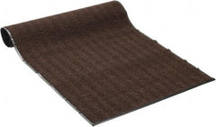 PRO-SAFE - 8 Ft. Long x 4 Ft. Wide, Poly Blended Carpet Surface, Chevron Ribbed Entrance Matting - 5/16 Inch Thick, Indoor, Medium Traffic, Vinyl, Brown, 4 Edged Side - Apex Tool & Supply