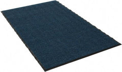 PRO-SAFE - 5 Ft. Long x 3 Ft. Wide, Poly Blended Carpet Surface, Chevron Ribbed Entrance Matting - 5/16 Inch Thick, Indoor, Medium Traffic, Vinyl, Blue, 4 Edged Side - Apex Tool & Supply