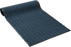 PRO-SAFE - 8 Ft. Long x 4 Ft. Wide, Poly Blended Carpet Surface, Chevron Ribbed Entrance Matting - 5/16 Inch Thick, Indoor, Medium Traffic, Vinyl, Blue, 4 Edged Side - Apex Tool & Supply