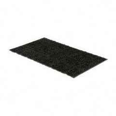 PRO-SAFE - 5 Ft. Long x 3 Ft. Wide, Poly Blended Carpet Surface, Chevron Ribbed Entrance Matting - 5/16 Inch Thick, Indoor, Medium Traffic, Vinyl, Charcoal, 4 Edged Side - Apex Tool & Supply