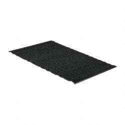 PRO-SAFE - 6 Ft. Long x 4 Ft. Wide, Poly Blended Carpet Surface, Chevron Ribbed Entrance Matting - 5/16 Inch Thick, Indoor, Medium Traffic, Vinyl, Charcoal, 4 Edged Side - Apex Tool & Supply