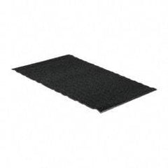 PRO-SAFE - 6 Ft. Long x 4 Ft. Wide, Poly Blended Carpet Surface, Chevron Ribbed Entrance Matting - 5/16 Inch Thick, Indoor, Medium Traffic, Vinyl, Charcoal, 4 Edged Side - Apex Tool & Supply