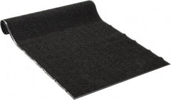PRO-SAFE - 8 Ft. Long x 4 Ft. Wide, Poly Blended Carpet Surface, Chevron Ribbed Entrance Matting - 5/16 Inch Thick, Indoor, Medium Traffic, Vinyl, Charcoal, 4 Edged Side - Apex Tool & Supply