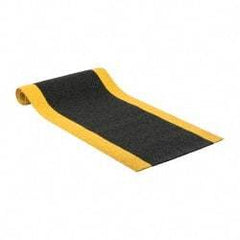 PRO-SAFE - 6' Long x 2' Wide, Dry Environment, Anti-Fatigue Matting - Black with Yellow Borders, Urethane with Vinyl Sponge Base, Beveled on 4 Sides - Apex Tool & Supply