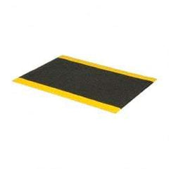 PRO-SAFE - 4' Long x 3' Wide, Dry Environment, Anti-Fatigue Matting - Black with Yellow Borders, Urethane with Vinyl Sponge Base, Beveled on 4 Sides - Apex Tool & Supply