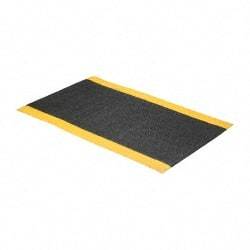 PRO-SAFE - 5' Long x 3' Wide, Dry Environment, Anti-Fatigue Matting - Black with Yellow Borders, Urethane with Vinyl Sponge Base, Beveled on 4 Sides - Apex Tool & Supply