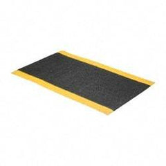 PRO-SAFE - 5' Long x 3' Wide, Dry Environment, Anti-Fatigue Matting - Black with Yellow Borders, Urethane with Vinyl Sponge Base, Beveled on 4 Sides - Apex Tool & Supply