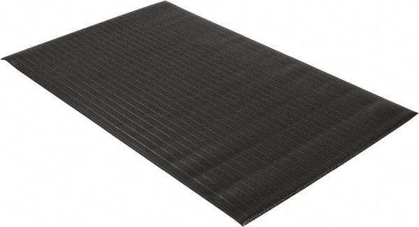 PRO-SAFE - 5' Long x 3' Wide, Dry Environment, Anti-Fatigue Matting - Black, Vinyl with Vinyl Sponge Base, Beveled on 4 Sides - Apex Tool & Supply