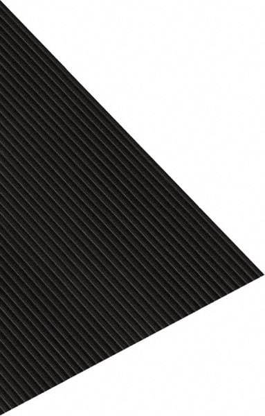 PRO-SAFE - 105 Ft. Long x 4 Ft. Wide, Vinyl Surface, V-Ribbed Entrance Matting - 1/8 Inch Thick, Indoor and Outdoor, Heavy Traffic, Vinyl, Black - Apex Tool & Supply
