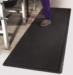 PRO-SAFE - 12' Long x 3' Wide, Dry Environment, Anti-Fatigue Matting - Black, Vinyl with Vinyl Sponge Base, Beveled on 4 Sides - Apex Tool & Supply
