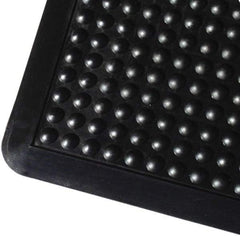 PRO-SAFE - 4' Long x 3' Wide, Dry Environment, Anti-Fatigue Matting - Black, Natural Rubber with Rubber Base, Rounded on 4 Sides - Apex Tool & Supply