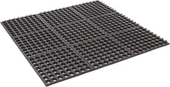 PRO-SAFE - 3' Long x 3' Wide x 5/8" Thick, Anti-Fatigue Modular Matting Tiles - 2 Interlocking Sides, Black, For Dry & Wet Areas, Series Pro-Safe - Apex Tool & Supply
