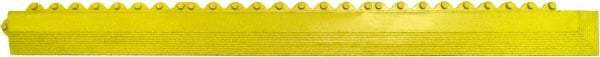 PRO-SAFE - 3.25' Long x 0.25' Wide, Anti-Fatigue Modular Matting Ramp Edge - Male, Yellow, For Dry & Wet Areas - Apex Tool & Supply