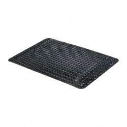 PRO-SAFE - 3' Long x 2' Wide, Dry Environment, Anti-Fatigue Matting - Black, Vinyl with Vinyl Sponge Base, Beveled on 4 Sides - Apex Tool & Supply