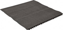 PRO-SAFE - 3' Long x 3' Wide x 5/8" Thick, Anti-Fatigue Modular Matting Tiles - 2 Interlocking Sides, Black, For Dry & Wet Areas, Series Pro-Safe - Apex Tool & Supply