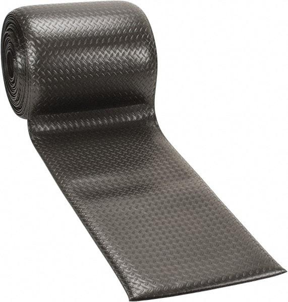 PRO-SAFE - 60' Long x 2' Wide, Dry Environment, Anti-Fatigue Matting - Black, Vinyl with Vinyl Sponge Base, Beveled on 4 Sides - Apex Tool & Supply