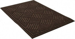 PRO-SAFE - 3 Ft. Long x 2 Ft. Wide, Poly Blended Carpet Surface, Raised Diamond Pattern Entrance Matting - 1/4 Inch Thick, Indoor, Heavy Traffic, Recycled Rubber, Walnut - Apex Tool & Supply