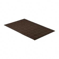 PRO-SAFE - 6 Ft. Long x 4 Ft. Wide, Poly Blended Carpet Surface, Raised Diamond Pattern Entrance Matting - 1/4 Inch Thick, Indoor, Heavy Traffic, Recycled Rubber, Walnut - Apex Tool & Supply