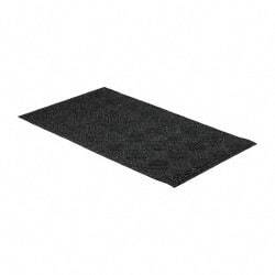 PRO-SAFE - 5 Ft. Long x 3 Ft. Wide, Poly Blended Carpet Surface, Raised Diamond Pattern Entrance Matting - 1/4 Inch Thick, Indoor, Heavy Traffic, Recycled Rubber, Black - Apex Tool & Supply