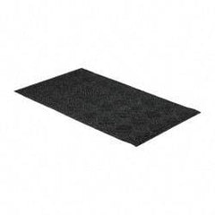 PRO-SAFE - 5 Ft. Long x 3 Ft. Wide, Poly Blended Carpet Surface, Raised Diamond Pattern Entrance Matting - 1/4 Inch Thick, Indoor, Heavy Traffic, Recycled Rubber, Black - Apex Tool & Supply