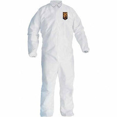 KleenGuard - Size L SMS General Purpose Coveralls - White, Zipper Closure, Elastic Cuffs, Elastic Ankles, Seamless - Apex Tool & Supply
