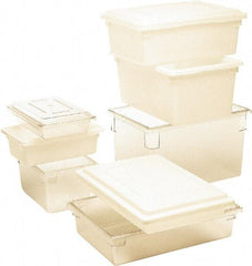 Rubbermaid - Rectangular, White Polyethylene Food Tote Box - 12" High x 18" Wide x 26" Long, with Snap-On Lid - Apex Tool & Supply