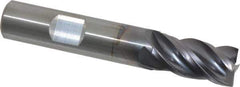 Kennametal - 1/2", 1" LOC, 1/2" Shank Diam, 3" OAL, 4 Flute, Solid Carbide Square End Mill - Single End, AlTiN Finish, Spiral Flute, 38° Helix, Centercutting, Right Hand Cut, Right Hand Flute, Series HPHV - Apex Tool & Supply