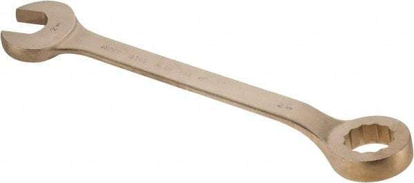 Ampco - 2-1/8" 12 Point Offset Combination Wrench - 15° Offset Angle, 22-3/4" OAL, Aluminum Bronze, Plain Finish - Apex Tool & Supply