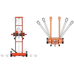 Wesco Industrial Products - 750 Lb Capacity, 71" Lift Height, Winch Steel Stacker Manually Operated Lift - Apex Tool & Supply