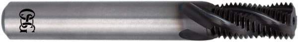 OSG - 1/2-32 UNS, 0.766" Cutting Diam, 4 Flute, Solid Carbide Helical Flute Thread Mill - Internal Thread, 0.766" LOC, 3" OAL, 3/8" Shank Diam - Apex Tool & Supply