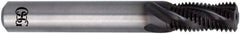 OSG - 1/2-32 UNS, 0.766" Cutting Diam, 4 Flute, Solid Carbide Helical Flute Thread Mill - Internal Thread, 0.766" LOC, 3" OAL, 3/8" Shank Diam - Apex Tool & Supply