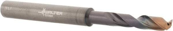 Walter-Titex - 11/64" 140° Spiral Flute Solid Carbide Screw Machine Drill Bit - Double Coating Finish, Right Hand Cut, 24mm Flute Length, 66mm OAL, X-treme Plus Point, Straight Shank, Through Coolant - Apex Tool & Supply