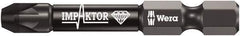 Wera - 1/4" Drive, PZ.3 Pozidriv Screwdriver Bit - 2" OAL - Apex Tool & Supply