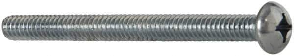 Value Collection - 1/4-20 UNC, 3" Length Under Head Phillips Drive Machine Screw - Round Head, Grade 2 Steel, Zinc-Plated Finish, Without Washer - Apex Tool & Supply