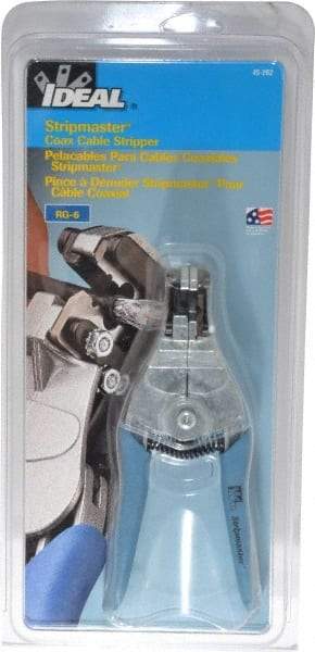 Ideal - RG-6 Max Capacity Automatic Wire Stripper - 7" OAL, Plastic Cushion Handle - Apex Tool & Supply