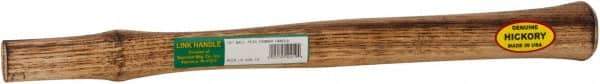 Made in USA - 18" Long Replacement Handle for Ball Pein, Machinist & Riveting Hammers - 1-3/16" Eye Length x 11/16" Eye Width, Hickory, Material Grade Type B - Apex Tool & Supply