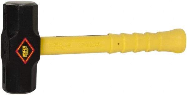 NUPLA - 10 Lb Head, 16" Long Sledge Hammer - Steel Head, 2-1/2" Face Diam, Fiberglass Handle - Apex Tool & Supply