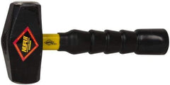 NUPLA - 4 Lb Head, 10" Long Drilling Hammer - Steel Head, 1-1/2" Face Diam, Fiberglass Handle - Apex Tool & Supply
