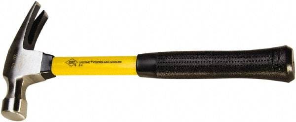 NUPLA - 1-1/4 Lb Head, Straight Rip Claw Standard Hammer - 14" OAL, Forged Steel Head, Fiberglass Handle with Grip - Apex Tool & Supply