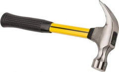 NUPLA - 1-1/4 Lb Head, Curved Framing Straight Claw Hammer - 14" OAL, Forged Steel Head, Smooth Face, Fiberglass Handle with Grip - Apex Tool & Supply