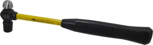 NUPLA - 1/4 Lb Head High Carbon Steel Ball Pein Hammer - 11" Fiberglass Handle, 3/4" Face Diam, 11" OAL, Fiberglass with Cushion Grip - Apex Tool & Supply