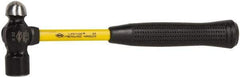 NUPLA - 1/2 Lb Head High Carbon Steel Ball Pein Hammer - 11" Fiberglass Handle, 15/16" Face Diam, 11" OAL, Fiberglass with Cushion Grip - Apex Tool & Supply