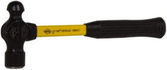 NUPLA - 1 Lb Head High Carbon Steel Ball Pein Hammer - 13" Fiberglass Handle, 1-9/64" Face Diam, 13" OAL, Fiberglass with Cushion Grip - Apex Tool & Supply
