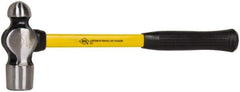 NUPLA - 2-1/2 Lb Head High Carbon Steel Ball Pein Hammer - 16" Fiberglass Handle, 1-1/2" Face Diam, 16" OAL, Fiberglass with Cushion Grip - Apex Tool & Supply