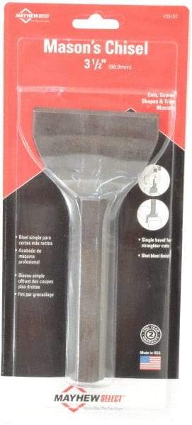 Mayhew - 7" OAL x 3-1/2" Blade Width Brick Chisel - Apex Tool & Supply